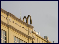 A discrete McDonald's sign in the Old Town.